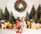 Kate Noël Sapins Couronne Paniers Cadeaux Toile de fond conçue par Patty Roberts - Kate Backdrop FR