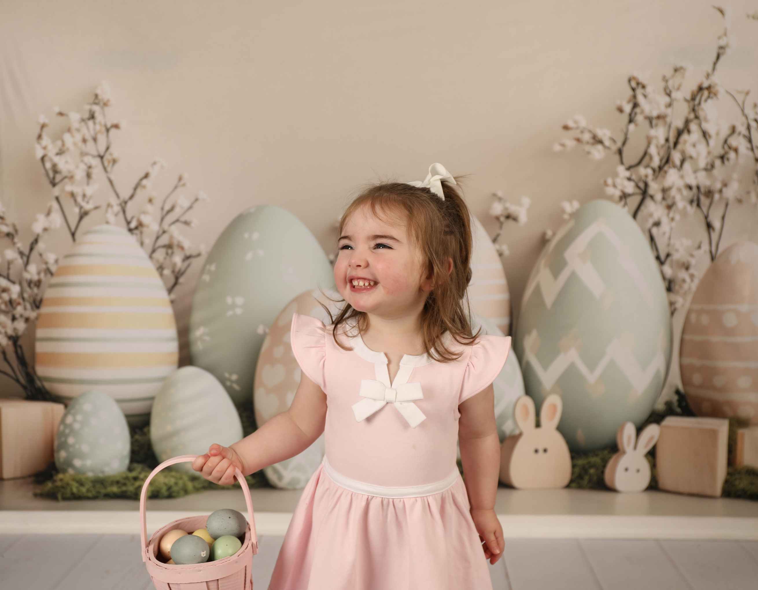 Kate Pâques Pastel Œufs Lapin Toile de fond conçue par Patty Roberts