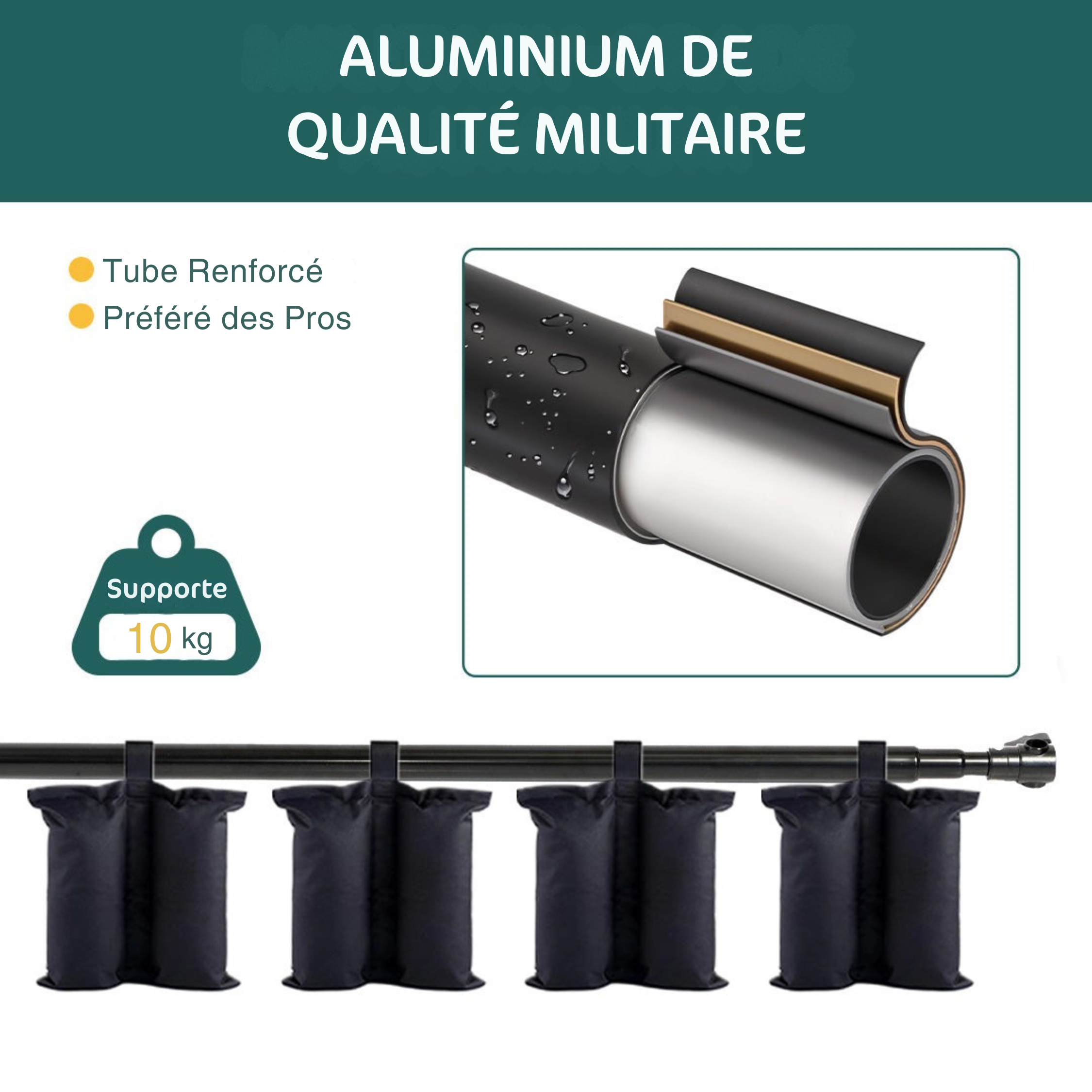 Kate 300x260mm(LxH) Kit de Support de Fond Robuste Réglable Photographie avec 8 Pinces & 2 Sacs de Sable