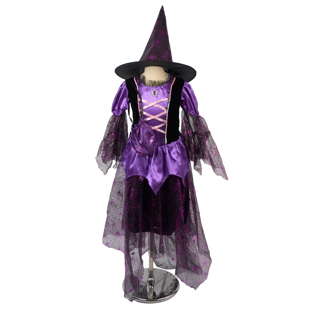 Kate Halloween Noir et Violet Sorcière Robe pour Enfants - Kate Backdrop FR