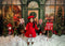 Kate Rétro Vert foncé Noël Boutique de cadeaux Toile de fond conçue par Emetselch - Kate Backdrop FR