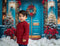 Kate Noël Vert foncé Rétro Maison Neige Toile de fond conçue par Emetselch - Kate Backdrop FR