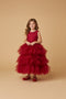 Kate Rouge Perle Col rond Bouffant Robe pour Enfants - Kate Backdrop FR