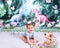 Kate Anniversaire Dinosaure Jungle Fleur Toile de fond conçu par Ashley Paul - Kate Backdrop FR
