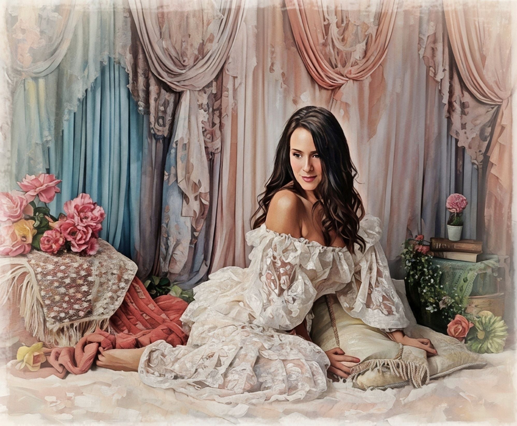 Kate Coloré Rideaux Doux Fête des mères Toile de fond conçue par Emetselch - Kate Backdrop FR