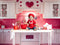 Kate Saint Valentin Rose Cœur Cuisine Armoires Toile de fond conçue par Emetselch - Kate Backdrop FR