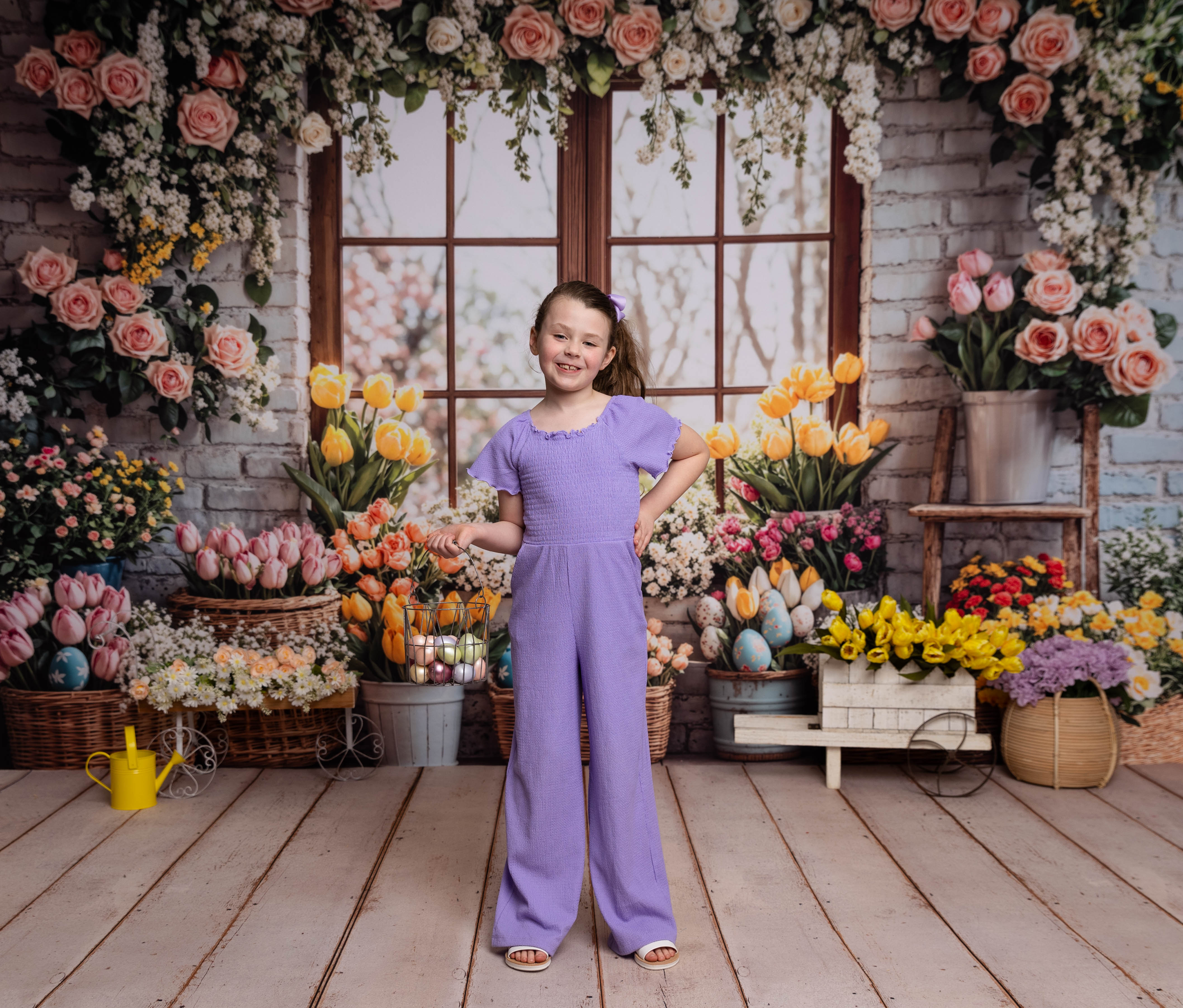 Kate Pâques Fleur Printemps Fenêtre Toile de fond en Laine conçue par Emetselch - Kate Backdrop FR