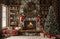 Kate Noël Cheminée Sapin Livres Toile de fond en Laine conçue par Emetselch - Kate Backdrop FR
