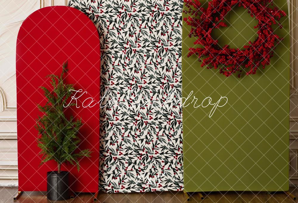 Kate Noël Sapin Couronne Arche Rouge Toile de fond conçue par Mandy Ringe
