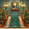 Kate Noël Escalier Sapin Décor Toile de fond conçue par Emetselch - Kate Backdrop FR