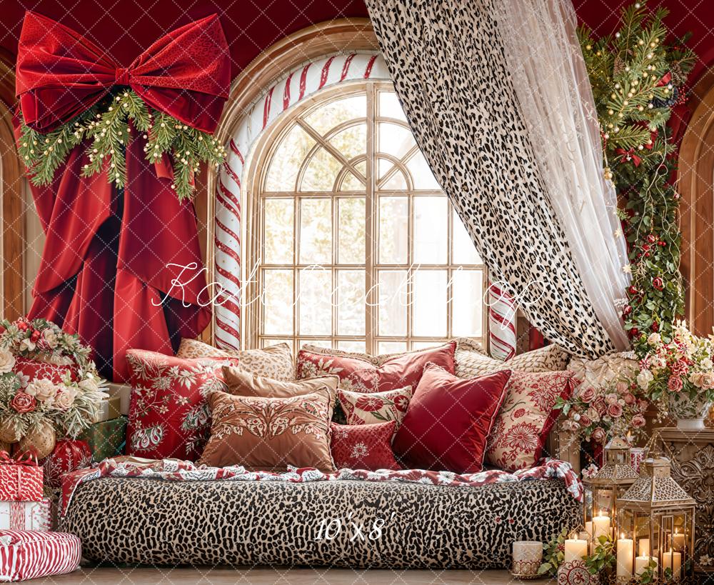 Kate Noël Rouge Fenêtre Oreillers Toile de fond en Laine conçue par Emetselch - Kate Backdrop FR