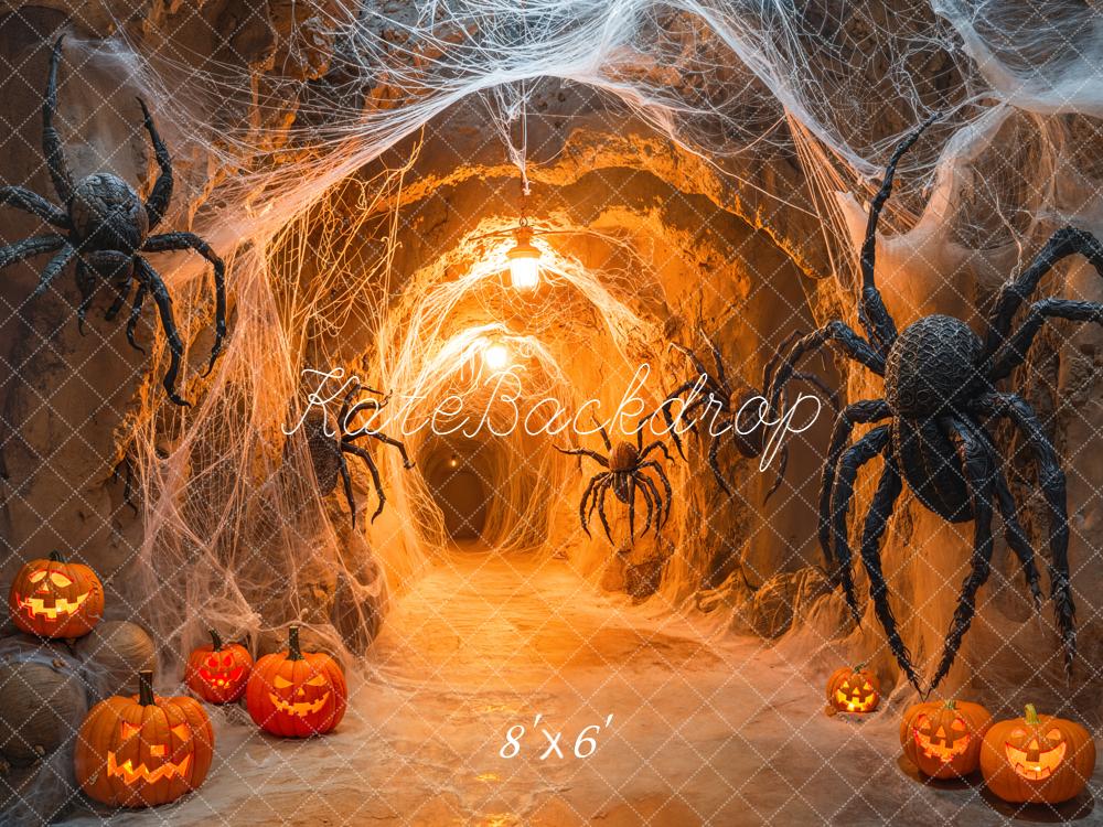 Kate Halloween Araignées Toiles Citrouilles Toile de fond conçue par Emetselch - Kate Backdrop FR