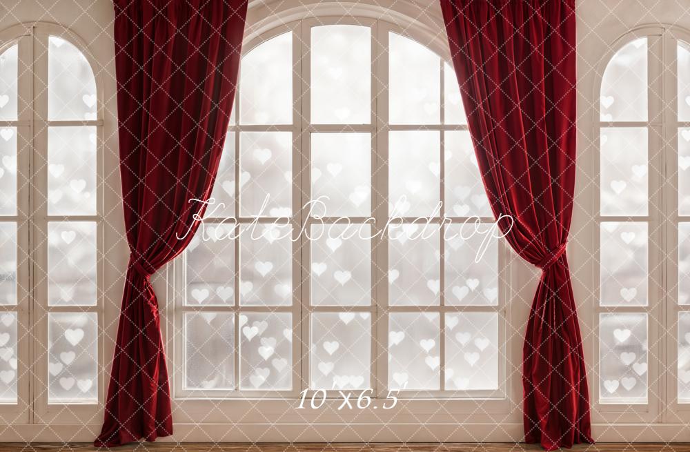 Kate Saint Valentin Fenêtre Rideaux Rouge Toile de fond conçue par Emetselch