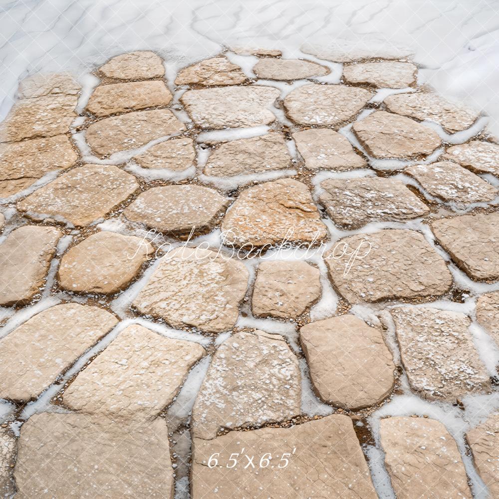 Kate Hiver Pierres Texture Neige Toile de fond conçue par Emetselch - Kate Backdrop FR