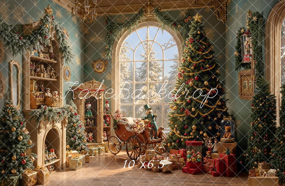 Kate Noël Salon Sapin Jouets Toile de fond en Laine conçue par Emetselch - Kate Backdrop FR