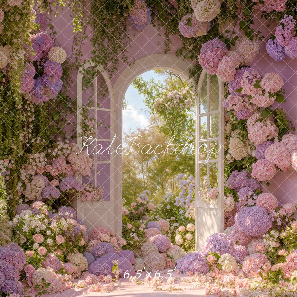 Kate Printemps Fleurs Violet Porte Jardin Toile de fond conçue par Emstselch