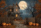 Kate Halloween Maison Citrouilles Pleine Lune Toile de fond conçue par Emetselch - Kate Backdrop FR