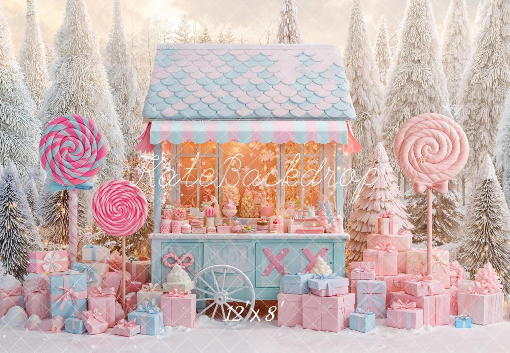Kate Hiver Bonbons Cadeaux Forêt Toile de fond en Laine conçue par Emetselch