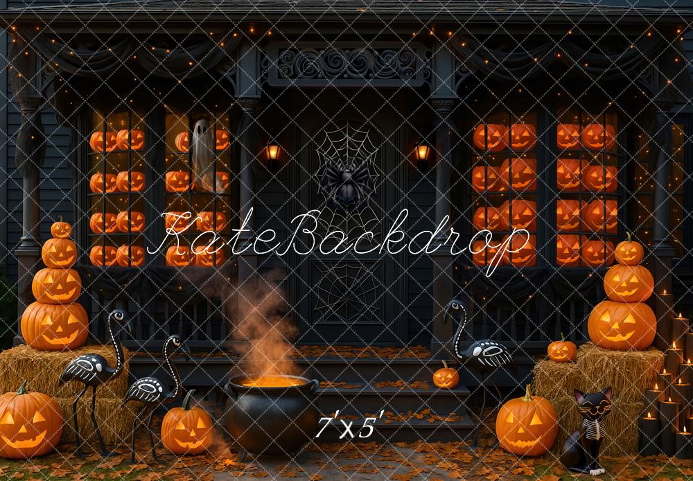 Kate Halloween Citrouilles Chaudrons Toile de fond conçue par Mini MakeBelieve - Kate Backdrop FR