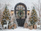 Kate Noël Sapins Neige Porte Toile de fond en Laine conçue par Emetselch