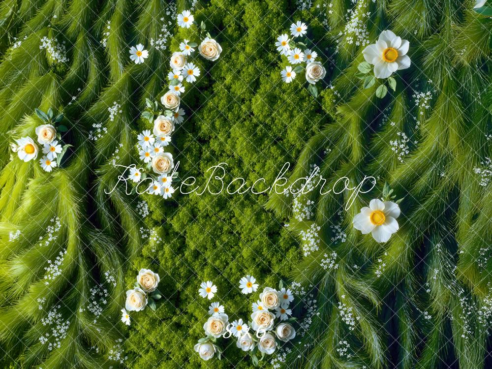 Kate Fleurs Herbe Sol Toile de fond conçue par Mini MakeBelieve