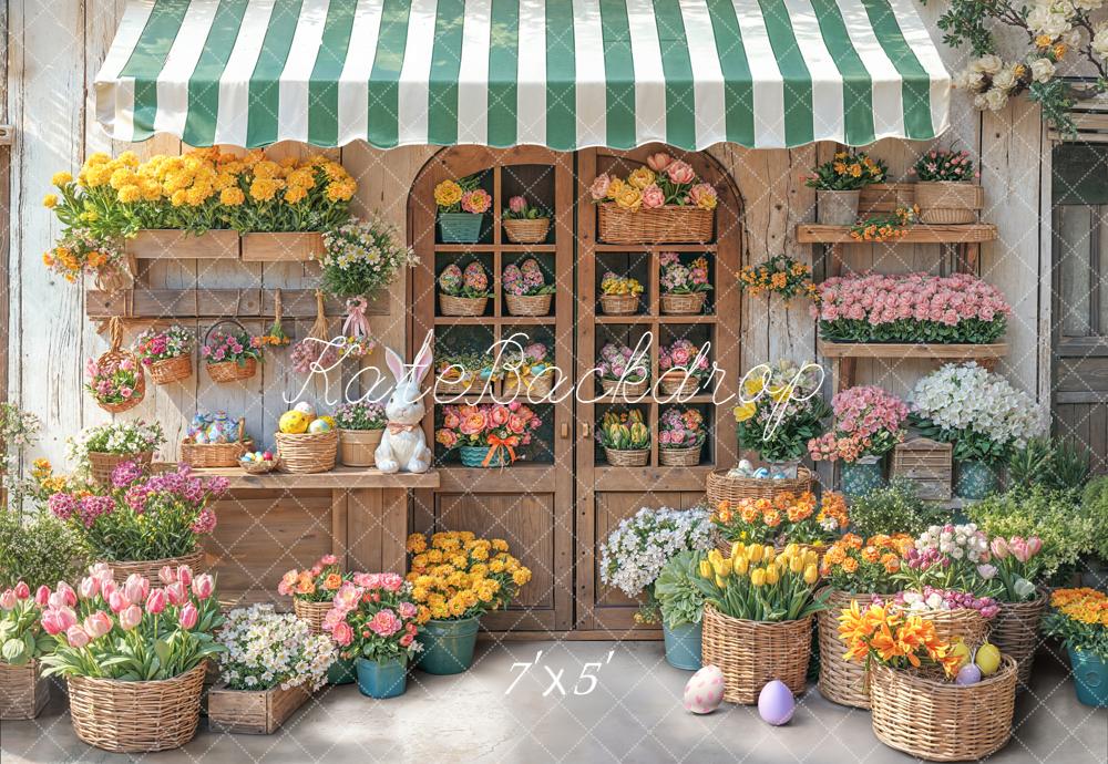 Kate Printemps Pâques Fleurs Panier Lapin Toile de fond conçue par Emetselch