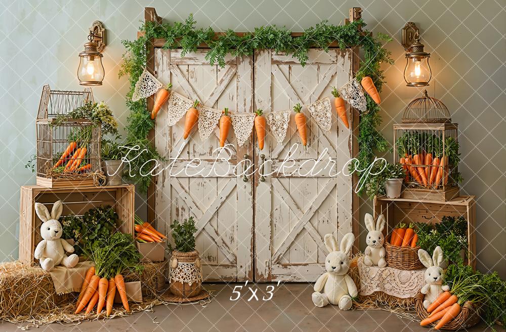 Kate Pâques Lapin Carottes Porte Bois Toile de fond conçue par Emetselch