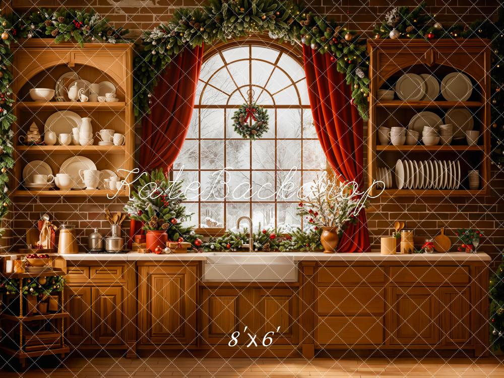 Kate Noël Cuisine Fenêtre Décor Toile de fond en Laine conçue par Emetselch - Kate Backdrop FR