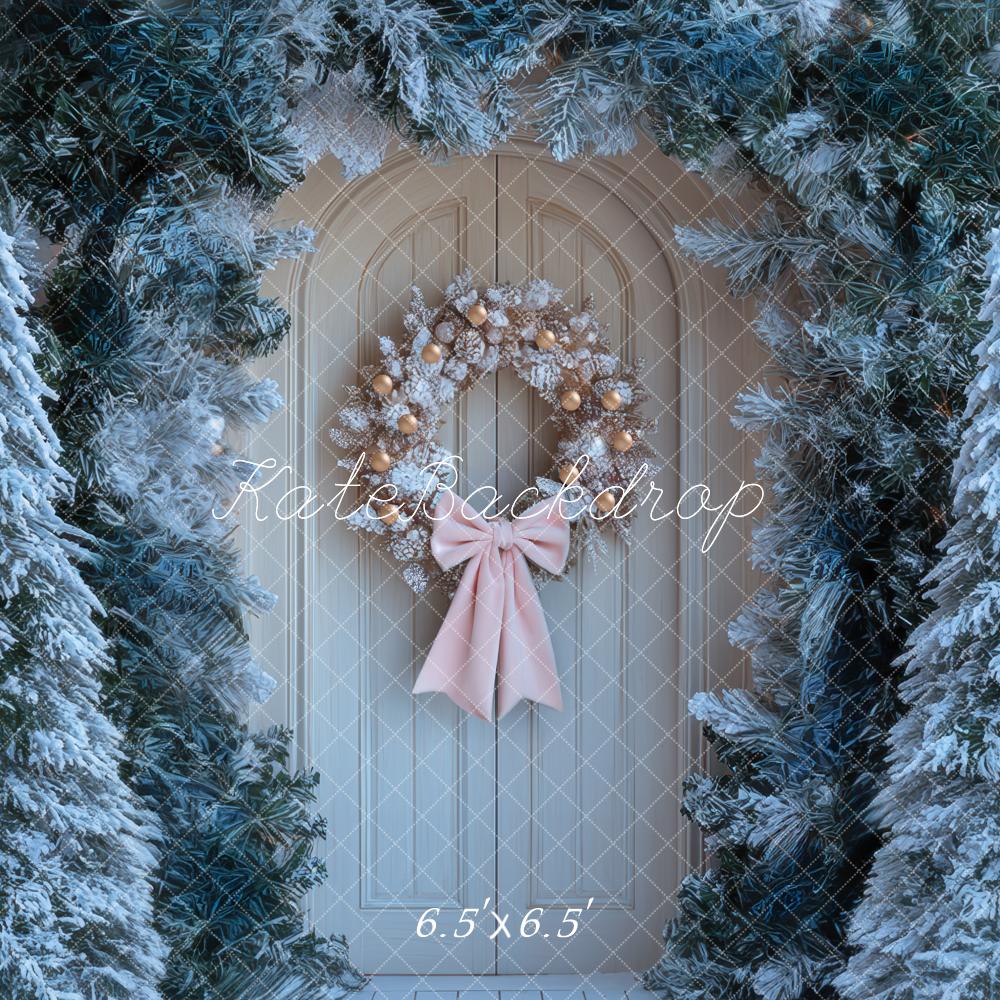 Kate Sapin de Noël Porte Neige Toile de fond conçue par Mini MakeBelieve - Kate Backdrop FR