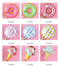 Kate Donut Bonbons Glace Ensemble d'accessoires gonflables 14 pièces - Kate Backdrop FR
