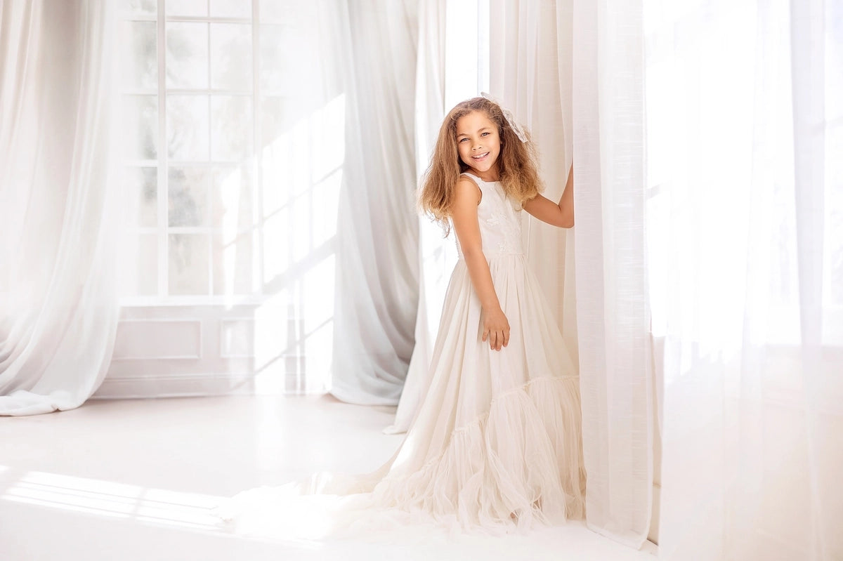 Kate Printemps Blanc Rideaux Fenêtre Chambre Toile de fond conçue par Chain Photographie - Kate Backdrop FR