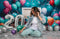 Kate Bleu Anniversaire Fête Ballons Toile de fond pour la photographie - Kate Backdrop FR