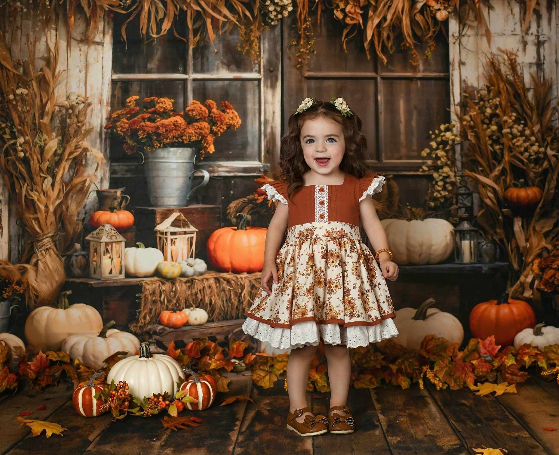 Kate Automne Grange en Bois Citrouille Toile de fond conçue par Emetselch - Kate Backdrop FR