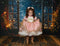 Kate Hiver Noël Arbres Neige Fenêtre Points dorés Toile de fond conçue par Mini MakeBelieve - Kate Backdrop FR