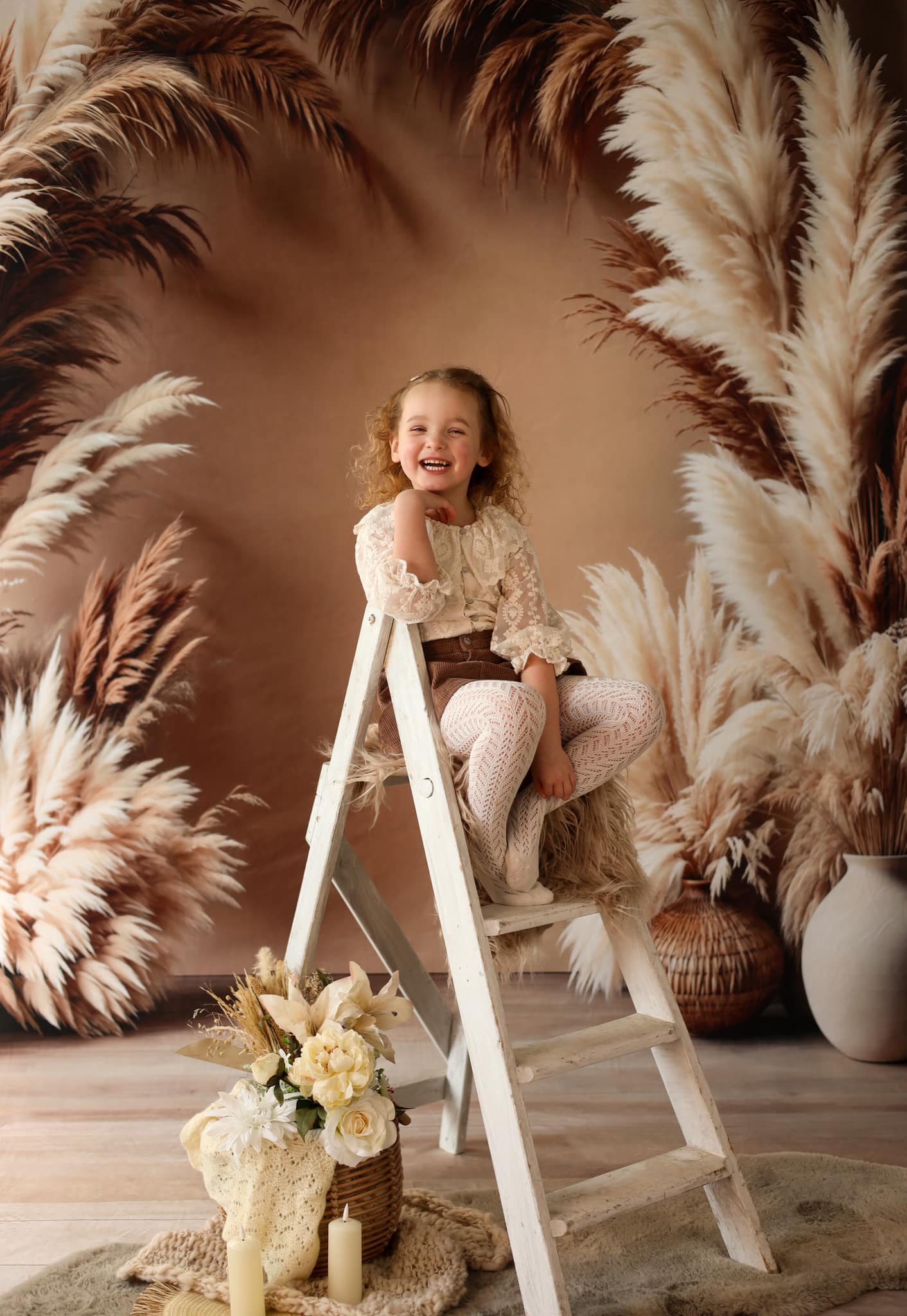 Kate Sweep Mur-à-Sol Bohème Arche Beige Élégant Toile de fond conçue par Emetselch - Kate Backdrop FR