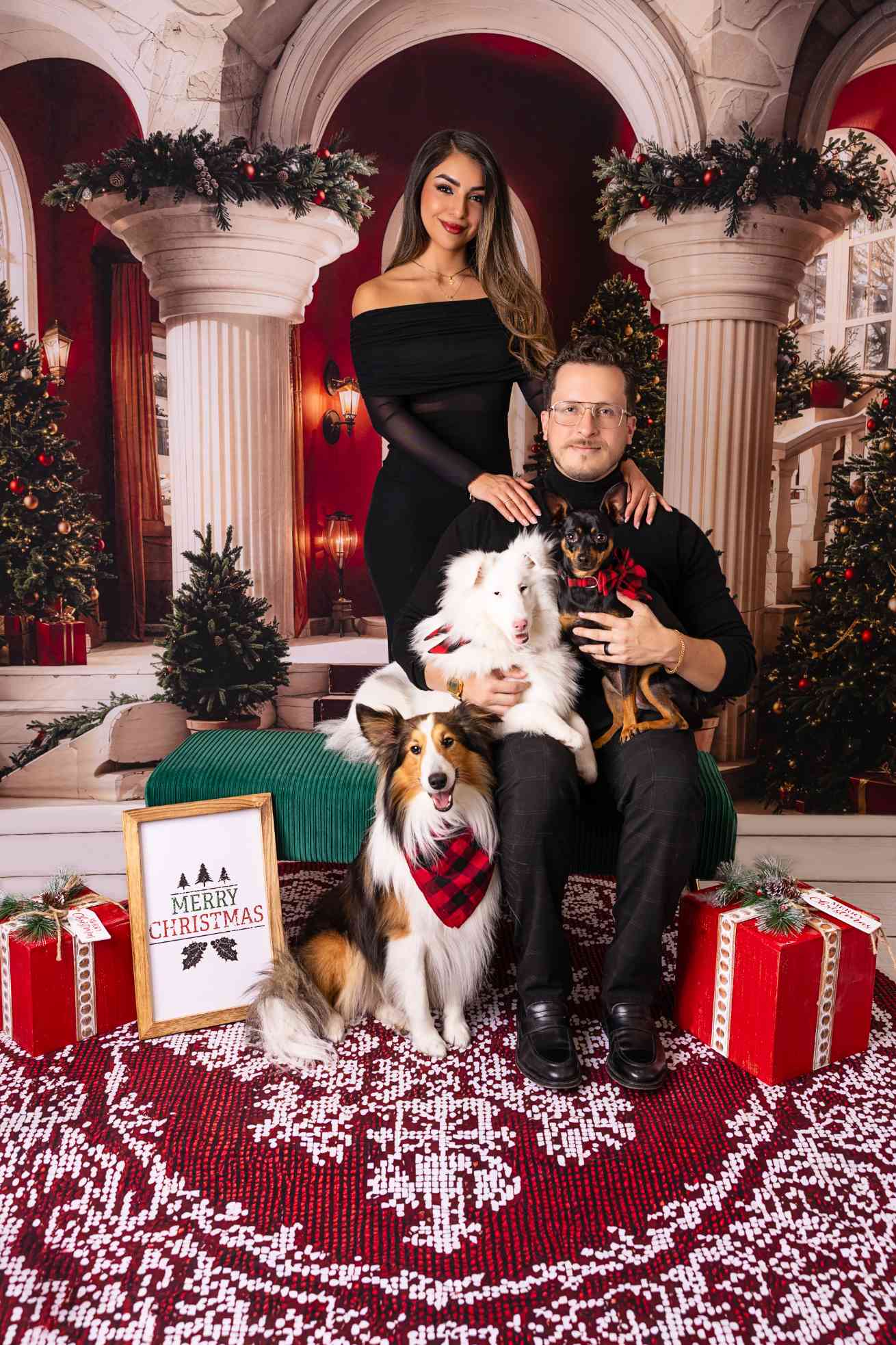 Kate Sapins de Noël Escalier Colonnes Toile de fond conçue par Emetselch