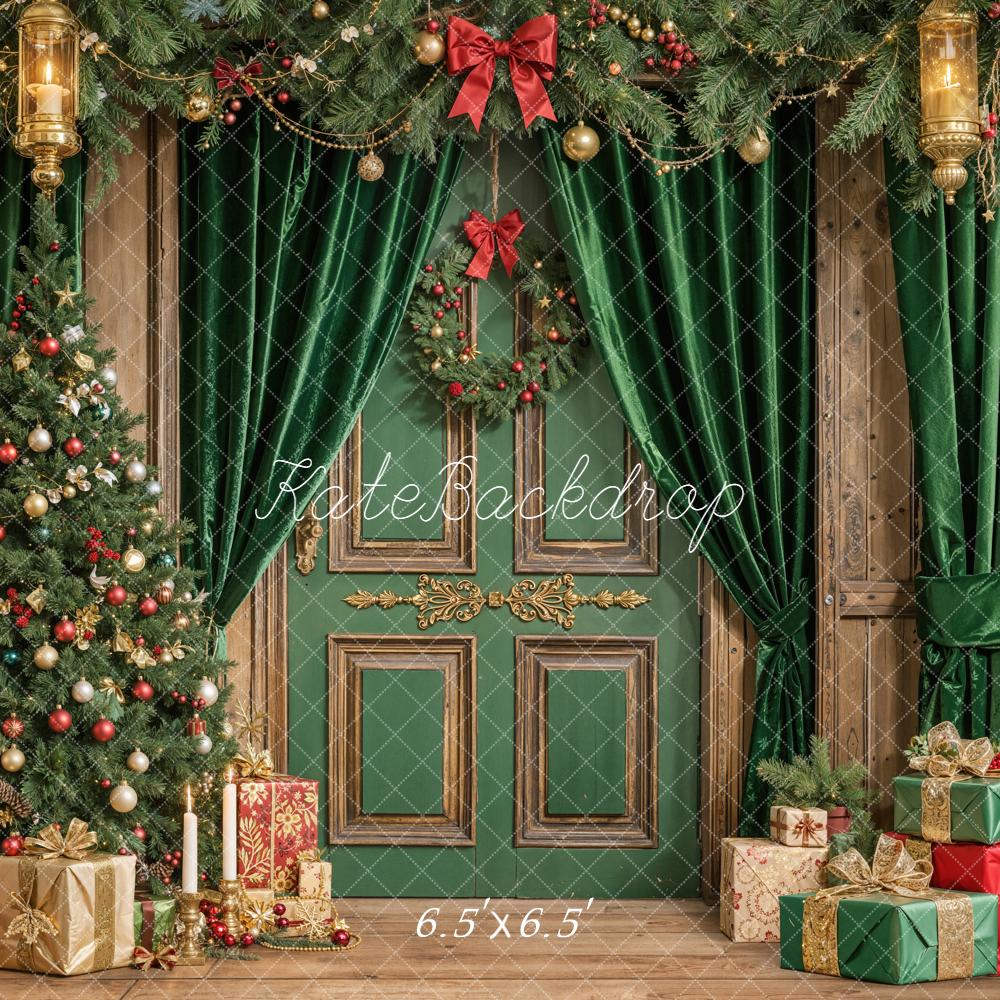 Kate Noël Porte Cadeaux Rideaux Vert Toile de fond conçue par Emetselch