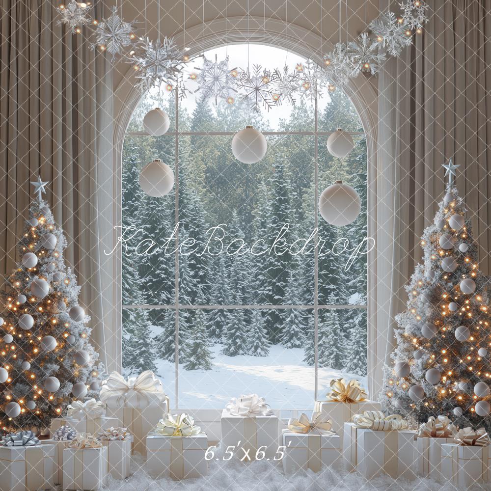 Kate Noël Arbre Cadeaux Fenêtre Toile de fond conçue par Mini MakeBelieve