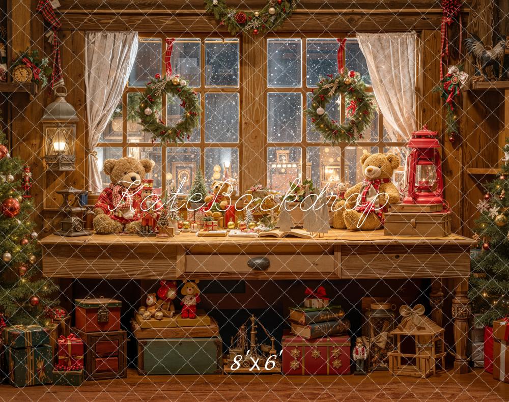 Kate Noël Ours Arbre Cadeaux Toile de fond en Laine conçue par Emetselch - Kate Backdrop FR