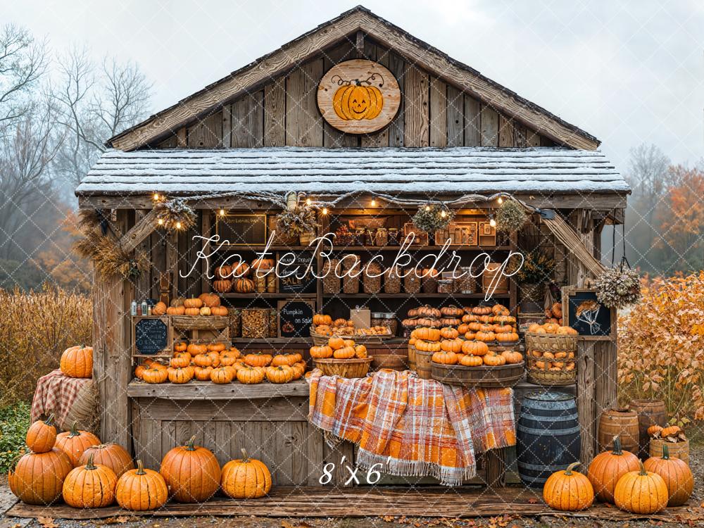 Kate Automne Marché Citrouilles Bois Toile de fond conçue par Emetselch
