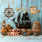 Kate Pirate Bateau Octopus Tonneau Bois Toile de fond conçue par Emetselch