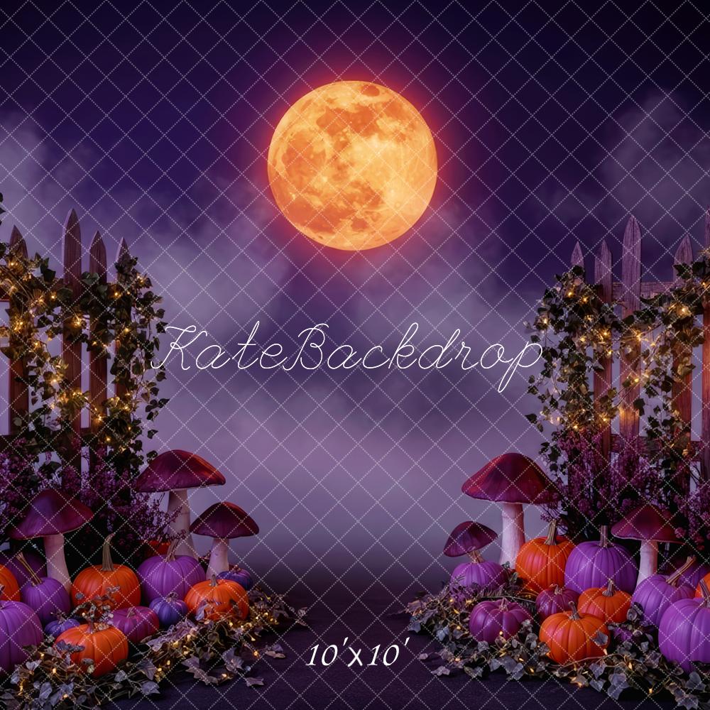 Kate Halloween Citrouilles Lune Lanternes Toile de fond conçue par Patty Roberts