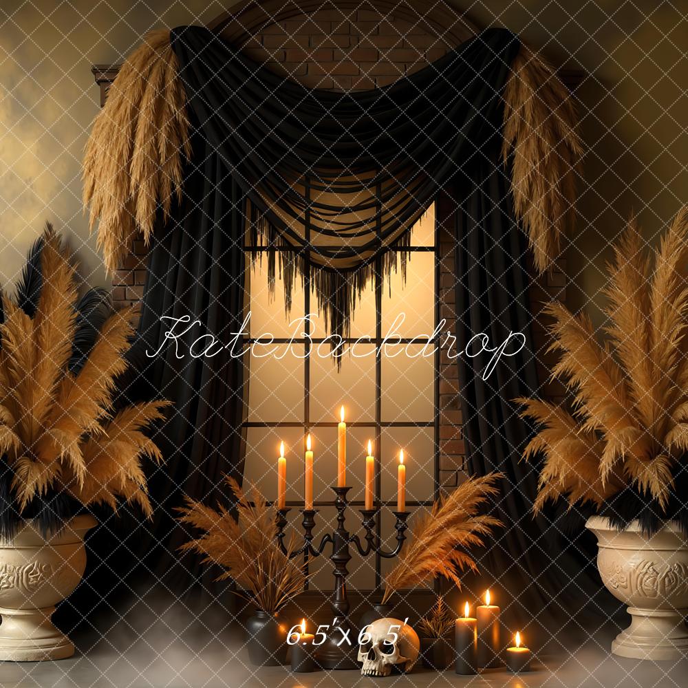Kate Halloween Bougies Plantes Crâne Toile de fond conçue par Mini MakeBelieve