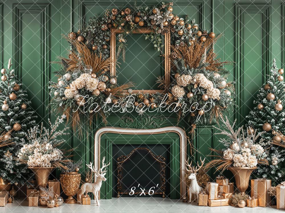 Kate Noël Cheminée Cadre Fleurs Rétro Toile de fond conçue par Emetselch - Kate Backdrop FR