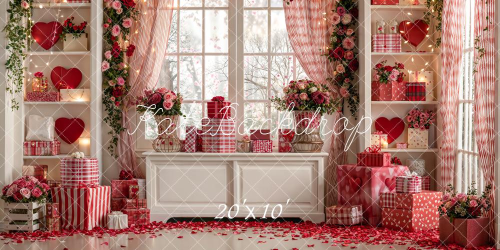 FLASH #1 Kate Saint Valentin Fleurs Fenêtre Cadeaux Toile de fond conçue par Emetselch