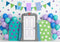 Kate Anniversaire Porte Coloré Ballons Toile de fond conçue par Mini MakeBelieve