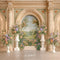 Kate Architecture Arches Fleurs Peinture Toile de fond conçue par Emetselch