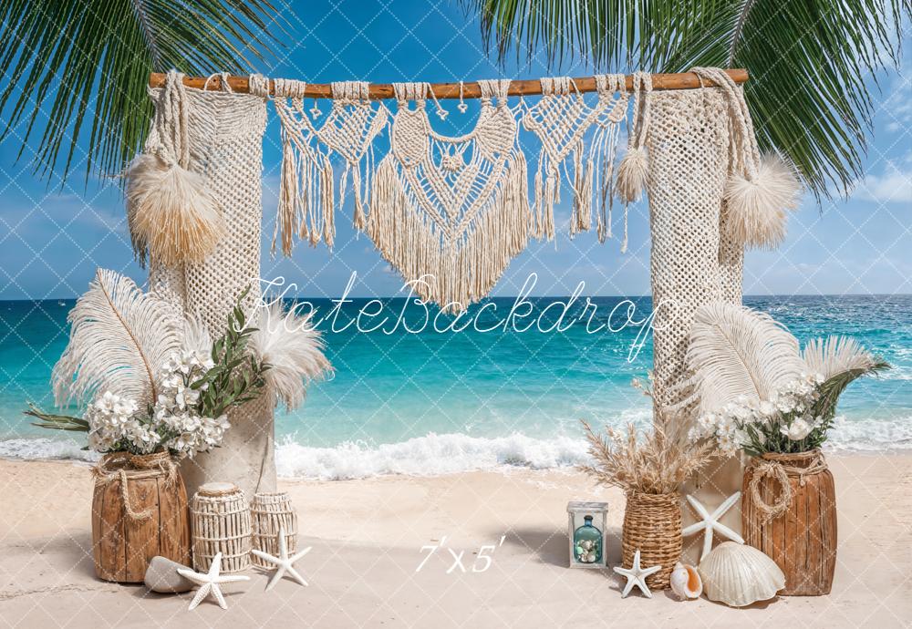Kate Bohème Été Plage Macramé Mer Toile de fond conçue par Emetselch - Kate Backdrop FR