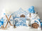 Kate Hiver Montagne Chalet Ski Ballons Toile de fond conçue par Patty Roberts