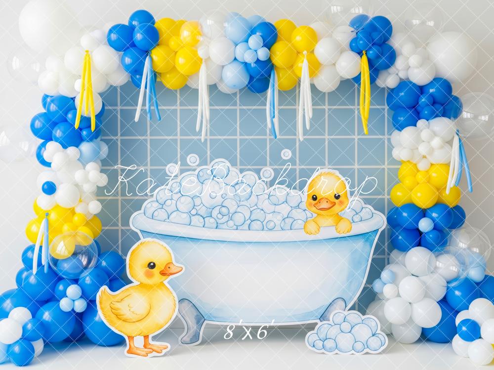Kate Bain Canard Bulles Ballons Toile de fond conçue par Patty Roberts - Kate Backdrop FR